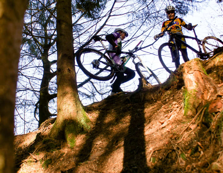 The root trails and steep descents in the forest offered ideal conditions for riding technique training even back then.