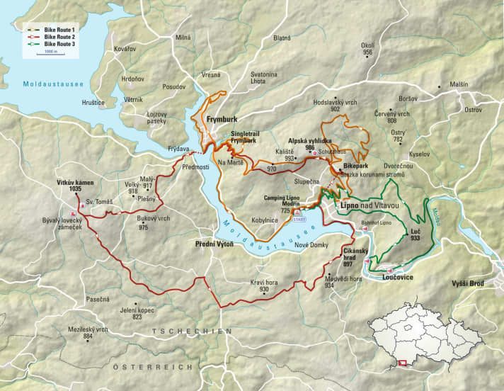 In BIKE 12/2020: 3 tours around the Lipno Trail Park | ©