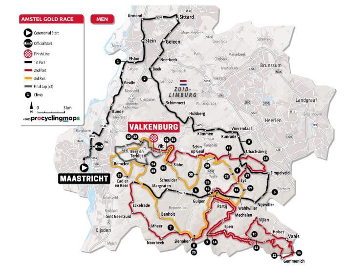 La course des hommes sur la carte