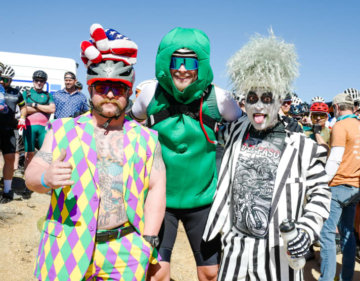 Who has the coolest outfit? Many of the starters are entering the race in outlandish costumes.