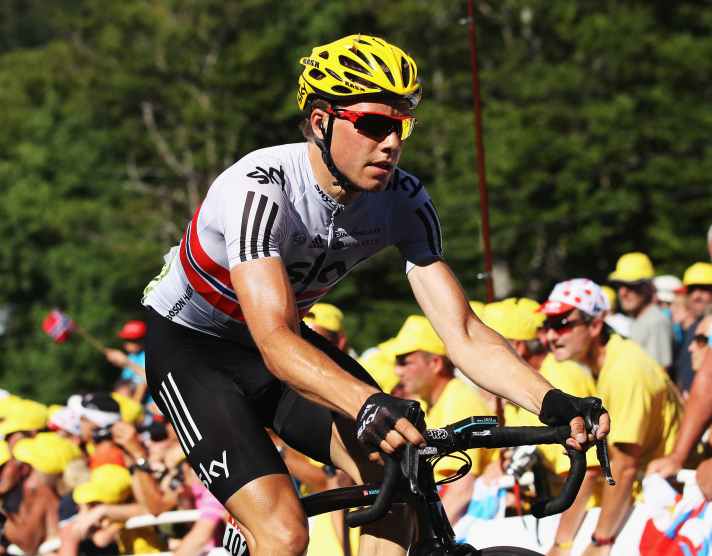 Edvald Boasson Hagen completed the 2012 Tour de France in the Norwegian champion's jersey.