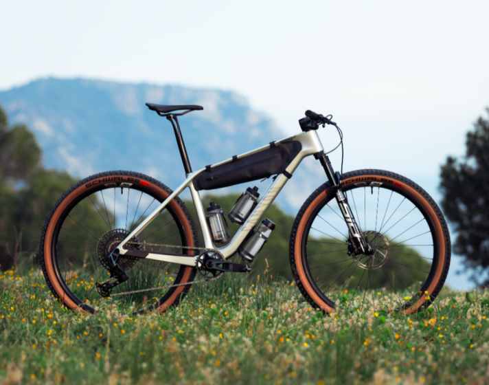 Dreimal Flasche + eigene Rahmentasche machen das Exceed zum Packesel.