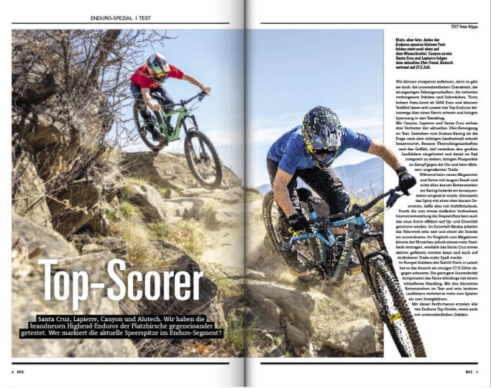   Four exciting enduro bikes in the test.