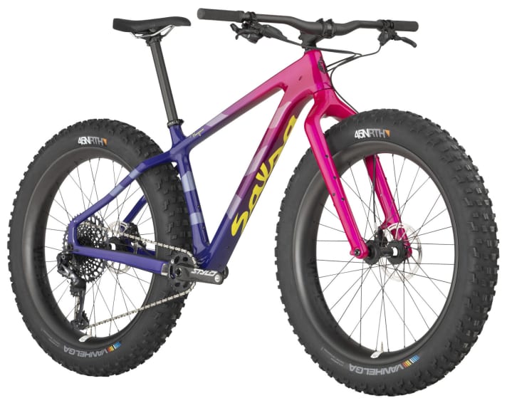 Das 2020er Topmodell des Fatbike-Racers Salsa Beargease Carbon mit Sram X01 Eagle-Schaltung.