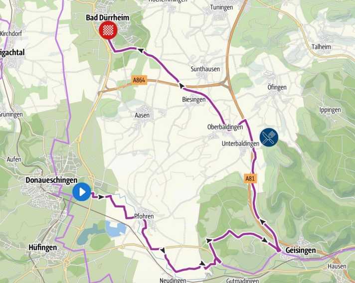Die Strecke des Zeitfahrkurses der Rad-DM 2024