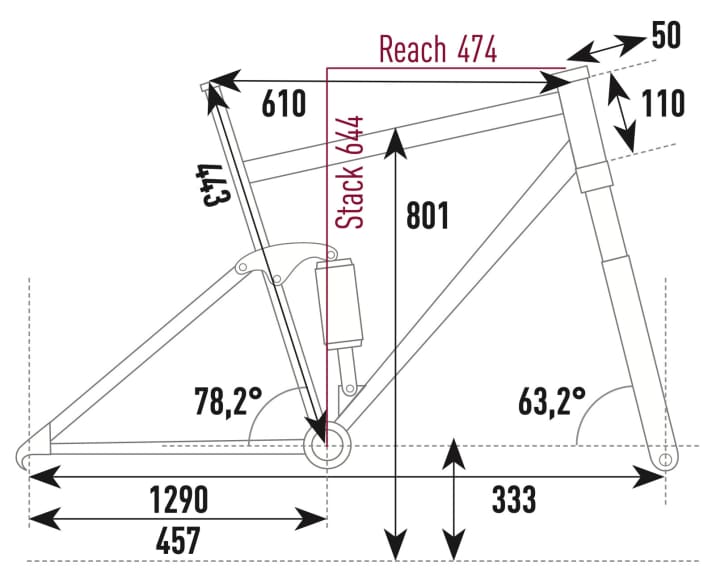 Giant Reign E+1 - Geometriedaten