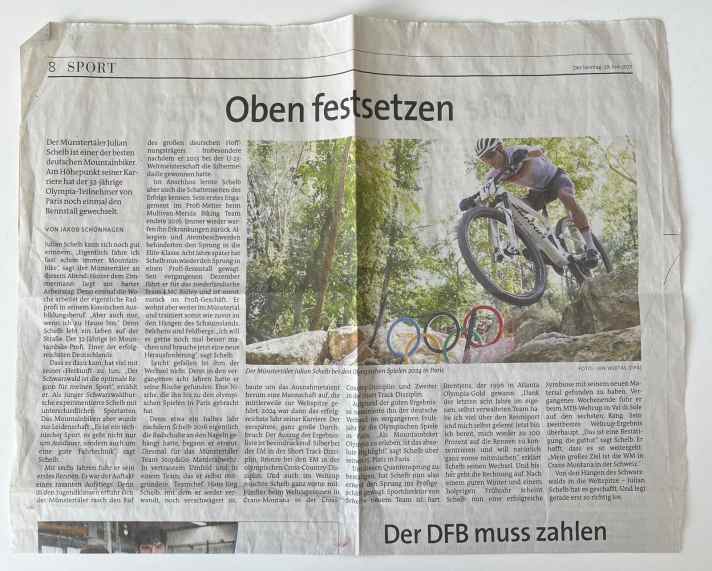 Olympic article in the Badische Zeitung: "That brings respect."