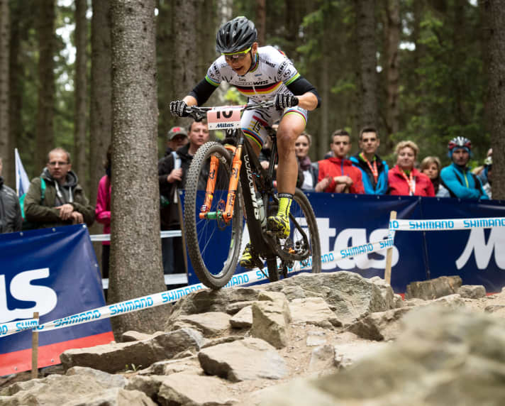   Sabine Spitz got the 2017 World Cup season off to a perfect start in Nove Mesto.