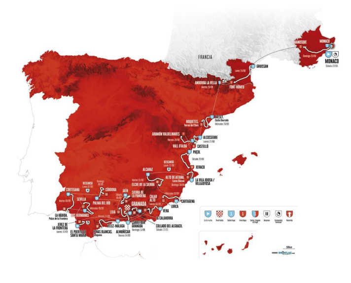 Die Strecke der Vuelta a España 2026