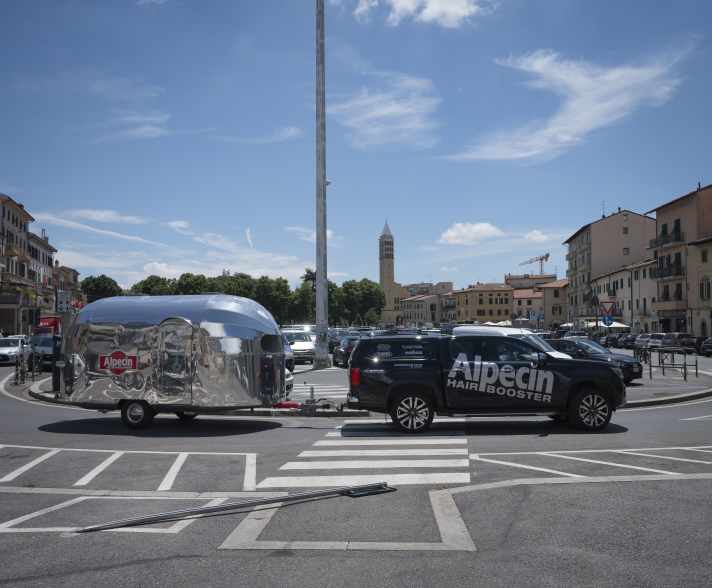 Der Alpecin Barber Shop unterwegs.