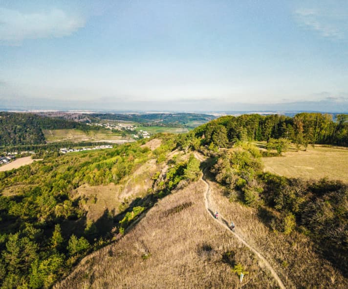   Die spaßigsten Trails wickeln sich geballt im Meeswald, doch es gibt auch eine Ganztages­version mit aussichtsreichen Pfaden Richtung Schloss Berg und sogar darüber hinaus.
