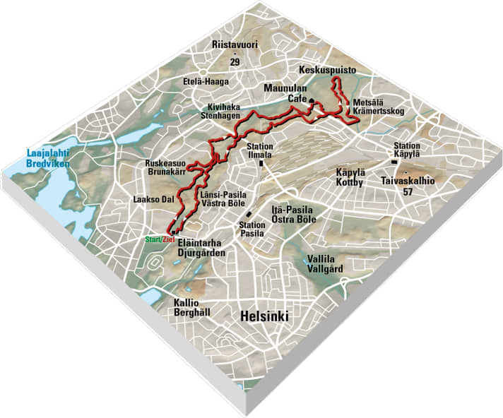 Langgezogen und mitten durch die Stadt: Das ermöglicht viele Einstiege in den Park-Trail!