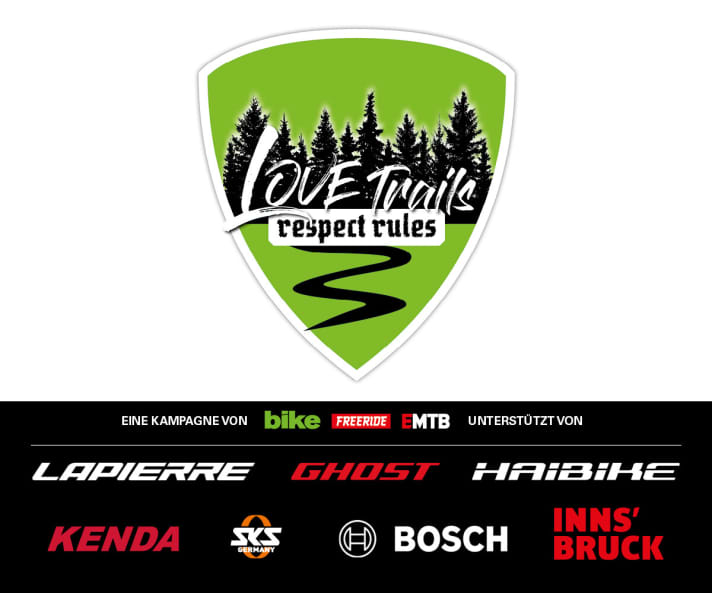Unsere gemeinsame Kampagne LOVE TRAILS – RESPECT RULES geht 2021 in die nächste Runde. Mehr dazu lesen Sie unter <a href="https://www.bike-magazin.de/tag/love-trails-respect-rules" target="_blank" rel="noopener noreferrer nofollow">www.bike-magazin.de/lovetrailsrespectrules</a> | a>