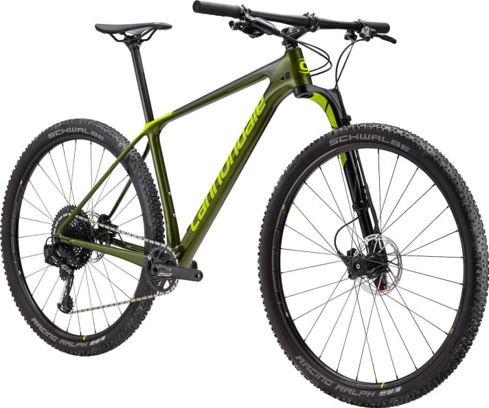   The Cannondale F-Si Carbon 3 with aluminium Lefty and 1x12 drivetrain from Sram.