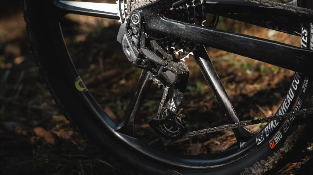 Sram Direct-Mount-Schaltwerk: Prototyp bei WM in Les Gets an Bikes