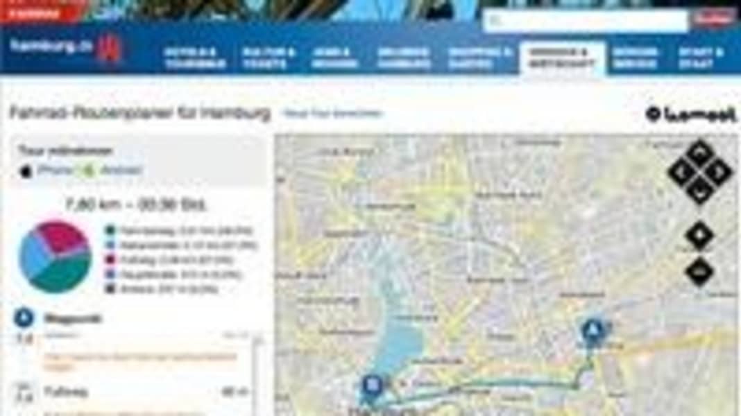 Radroutenplaner für Hamburg