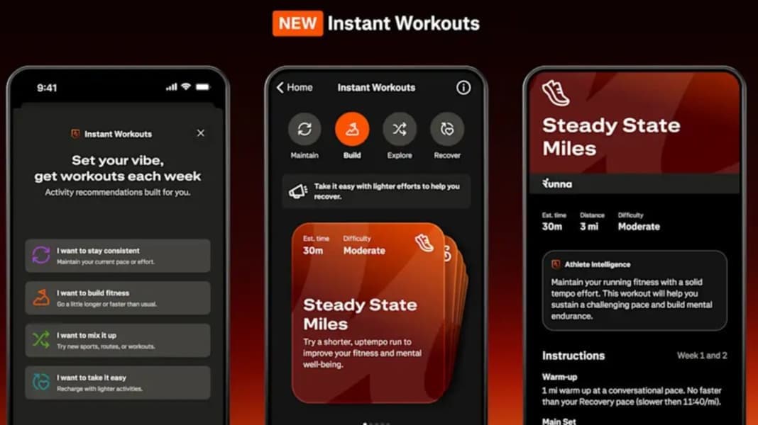 “Instant Workouts”: Personalisierte Trainingsempfehlungen von Strava