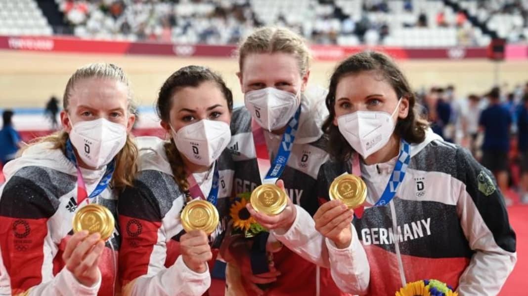 Gold und Weltrekord für Bahnrad-Vierer der Frauen