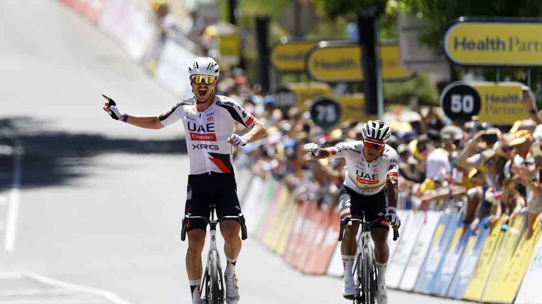 Tour Down Under - 2. Etappe: UAE Team schockt Konkurrenz früh: Doppelsieg für Vine und Narvaez