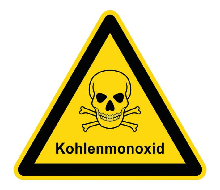 Warnzeichen Kohlenmonoxid