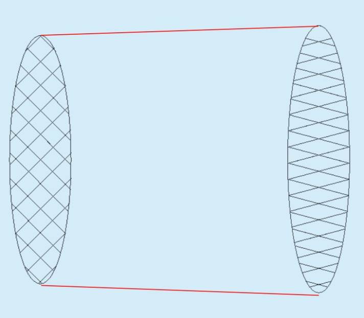 Tyre contact patch graphic: Schwalbe claims that the radial alignment of the carcass plies (right) increases the tyre contact patch by 30 percent.