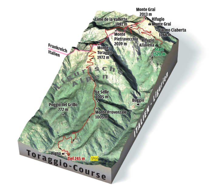   Overview map Toraggio Trail