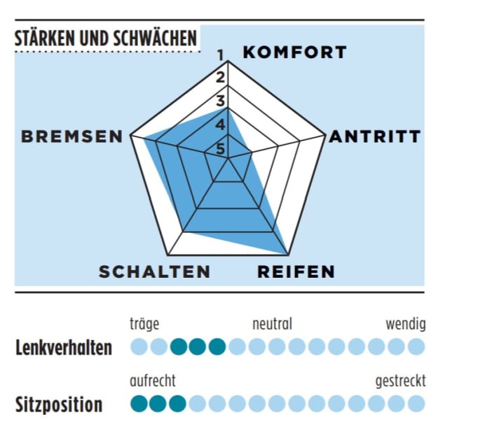 Stärken und Schwächen des Bergamont Grandurance RD in der TOUR-Grafik