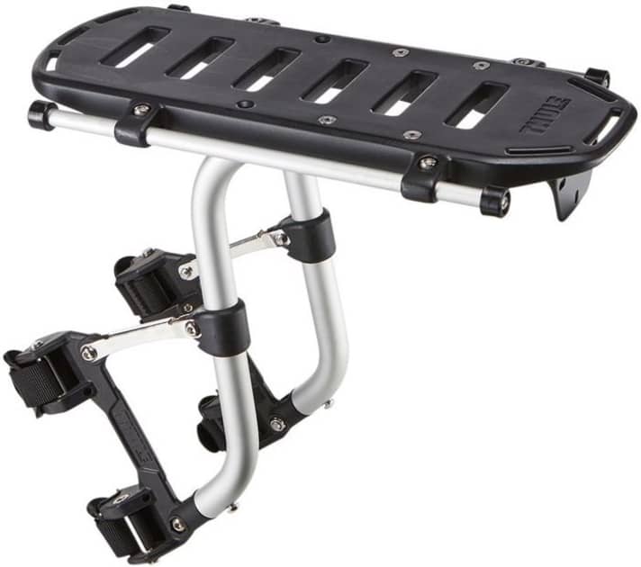 The Thule Tour Rack aluminium luggage rack is suitable for mounting on the rear stays and on the fork, and is easy to mount and remove