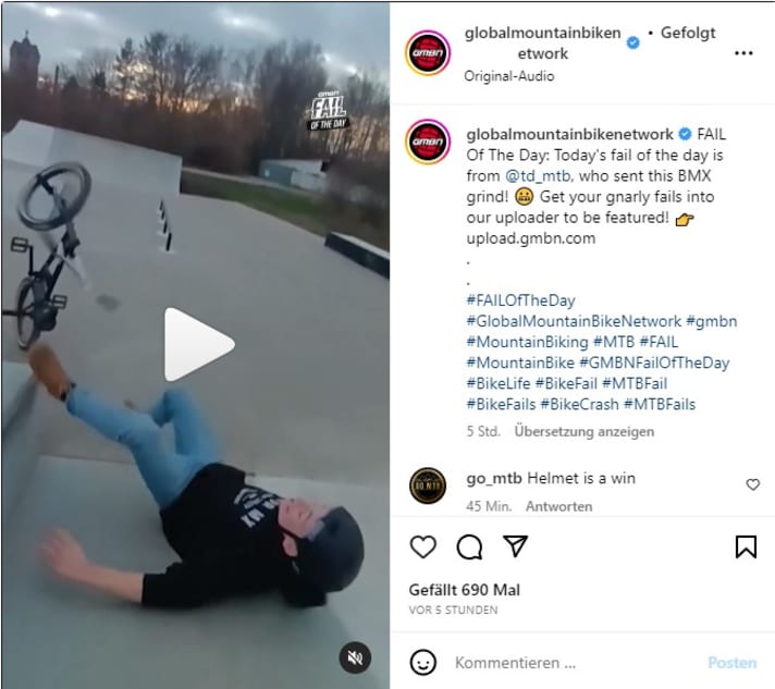Sometimes things go quite smoothly, like the BMX crash here