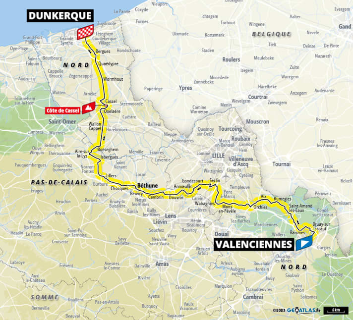 The route of stage 3 of the Tour de France 2025