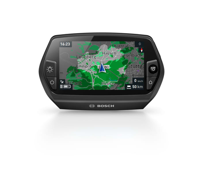   Mit dem Bosch Nyon-Display lässt sich ab 2017 die Restreichweite kartenbasiert darstellen. D.h. man sieht beim Navigieren in Echtzeit, ob die Akkuladung bis zum Ende der Tour reichen wird.