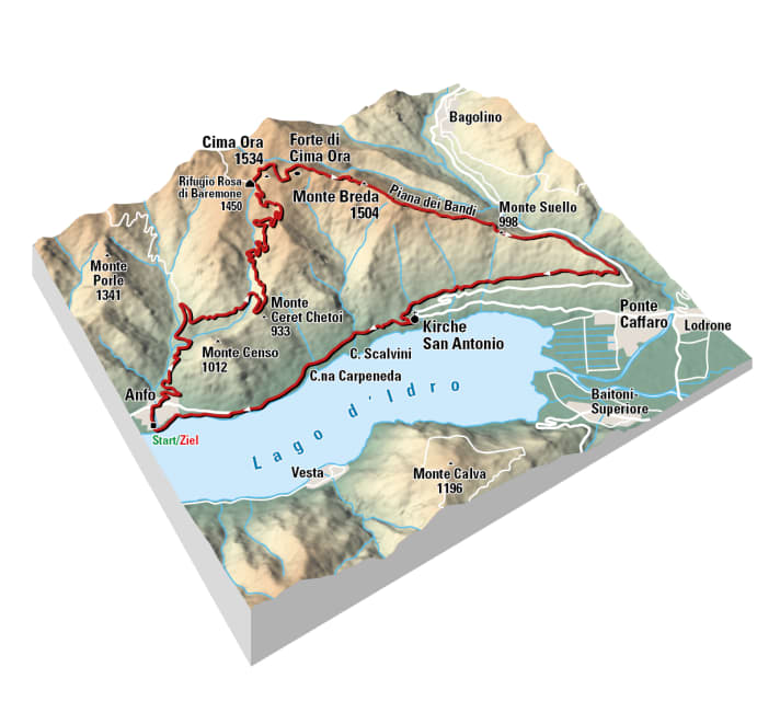 It's not easy to find a ridge trail with a continuous lake view on Lake Garda.