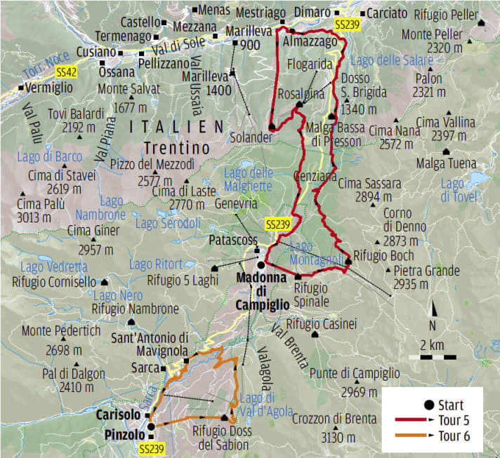   Madonna di Campiglio: Trentino-Touren 05 (Giro delle Marmotte) und 06 (Cavrados-Trail)