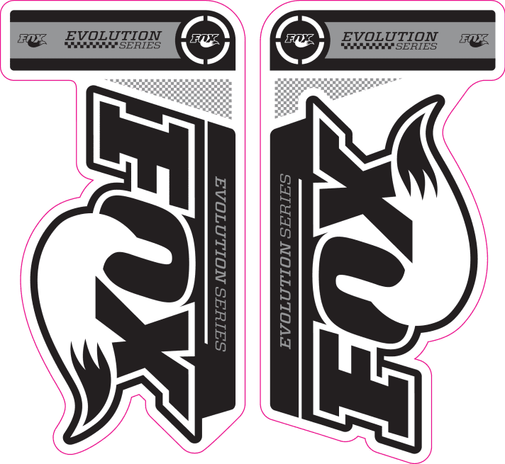  Aufkleber (Decals) der betroffenen „Evolution Series”.