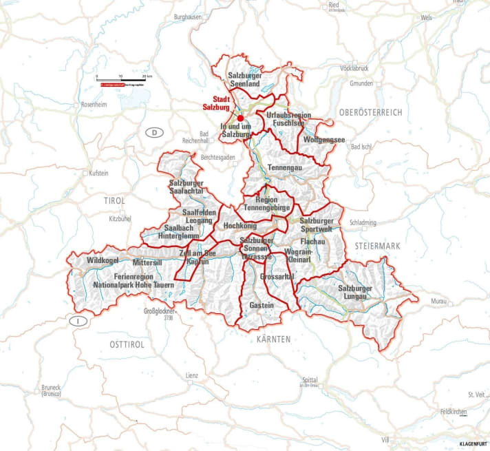   The Salzburger Land at a glance.