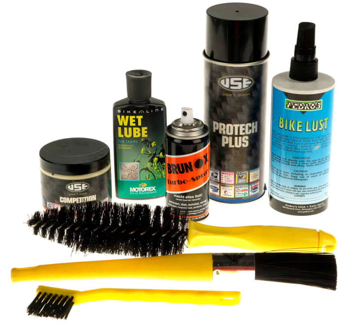   Produkte zur Pflege und zum Schmieren Ihres Mountainbikes.