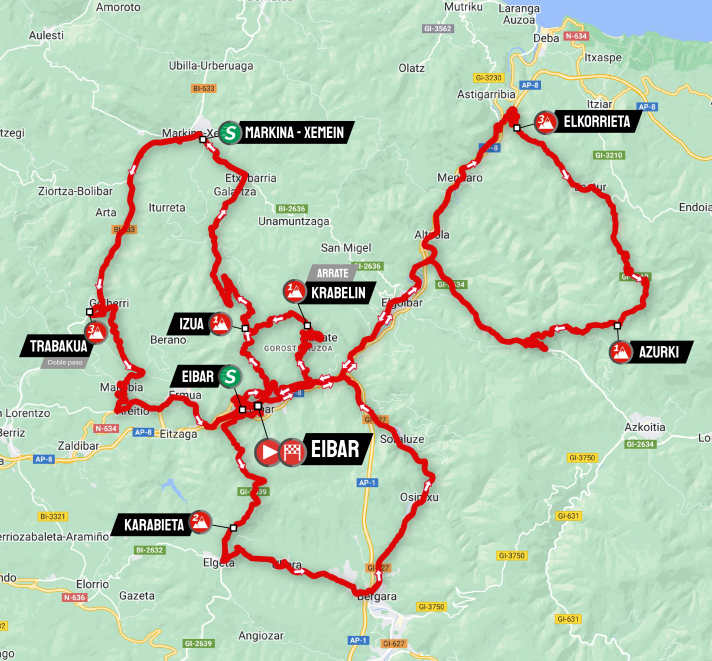 La 6e étape sur la carte