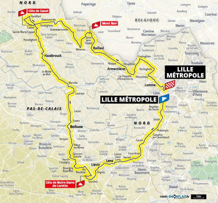 Le parcours de la 1ère étape du Tour de France 2025