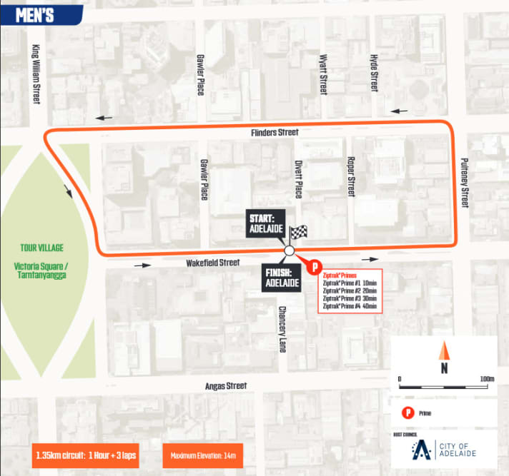 The course of the Down Under Classic