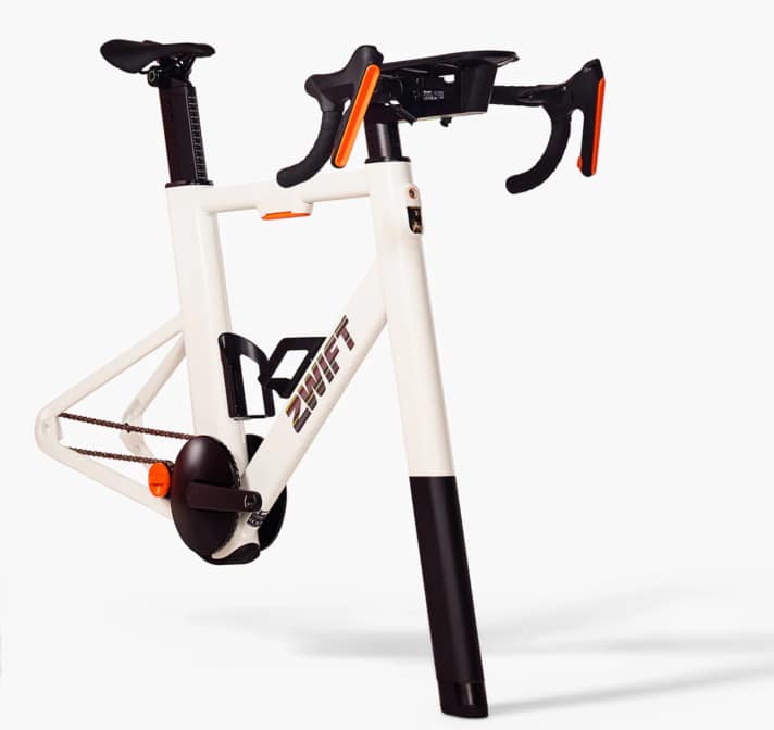 Warum ein eigenes Bike ins Wohnzimmer verbannen, wenn es doch den Zwift Ride Indoor-Trainer für Direktantriebs-Geräte gibt?