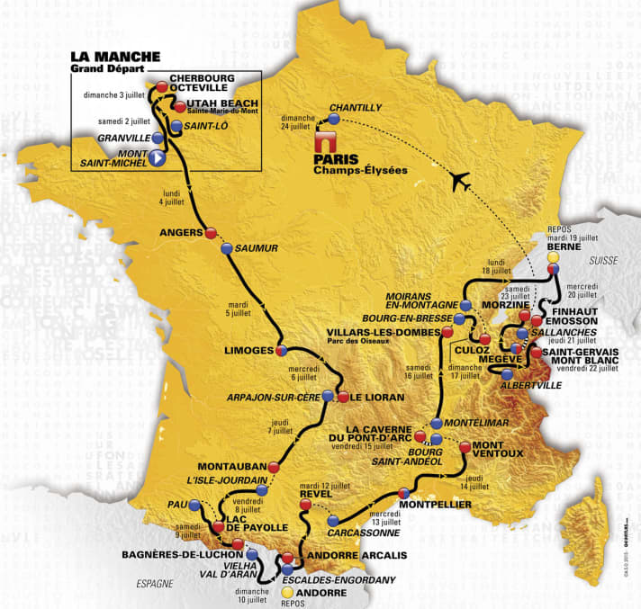 Carte du Tour de France 2016