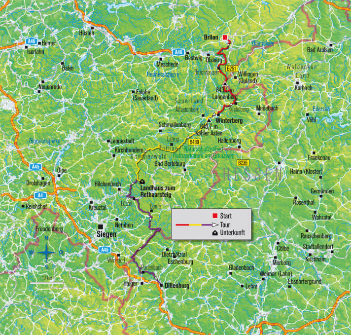   Die drei Touren im Rothaargebirge warten mit technischen Highlights auf, wie zum Beispiel dem "Blaubeer-Tunnel" oder "Klein-Tremalzo".