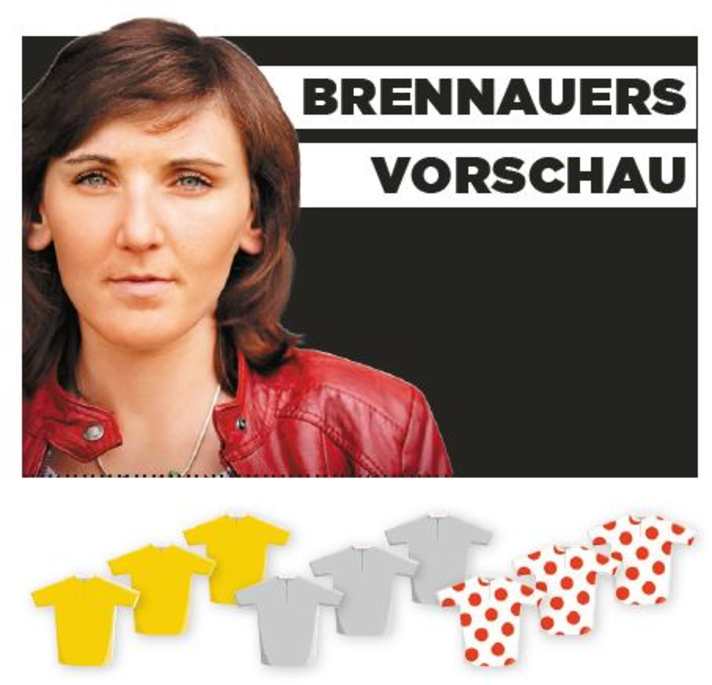 Diese Bedeutung misst Lisa Brennauer der 8. Etappe für Gelb, Grün und Bergtrikot zu - je mehr farbige Trikots, desto größer die Bedeutung.