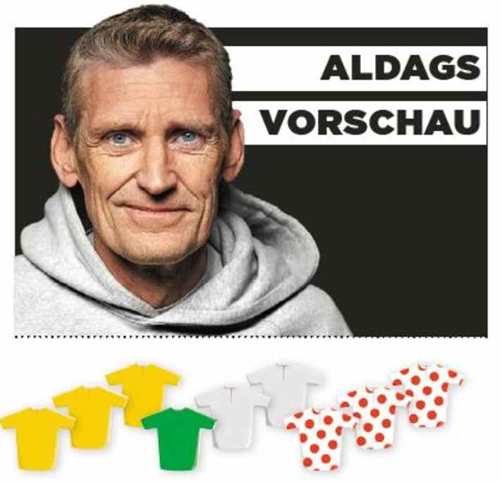 Diese Bedeutung misst Rolf Aldag der 15. Etappe für Gelb, Grün und Bergtrikot zu - je mehr farbige Trikots, desto größer die Bedeutung.