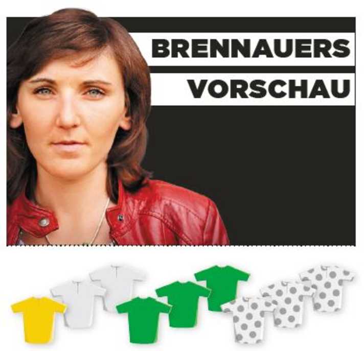 Diese Bedeutung misst Lisa Brennauer der 1. Etappe für Gelb, Grün und Bergtrikot zu - je mehr farbige Trikots, desto größer die Bedeutung.