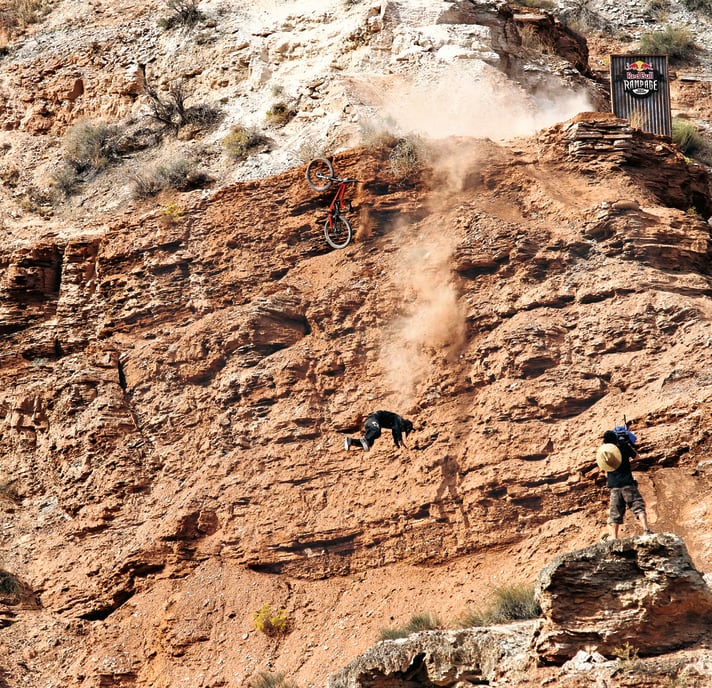 4th place: Nicholi Rogatkin's monster fall. The slopestyle champ fell into the deep at his Rampage debut.