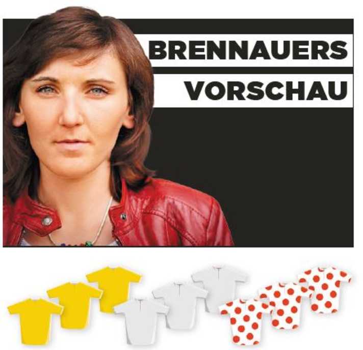 Diese Bedeutung misst Lisa Brennauer der 7. Etappe für Gelb, Grün und Bergtrikot zu - je mehr farbige Trikots, desto größer die Bedeutung.