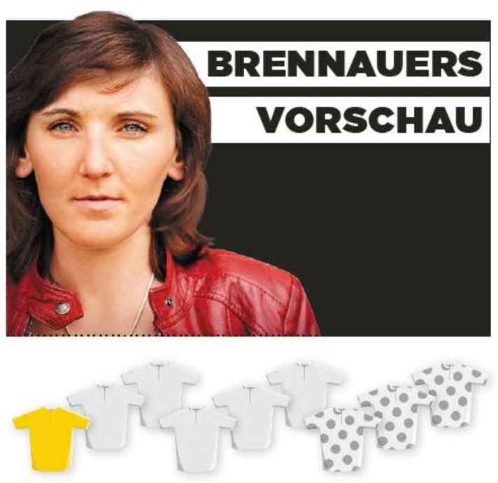Diese Bedeutung misst Lisa Brennauer der 3. Etappe für Gelb, Grün und Bergtrikot zu - je mehr farbige Trikots, desto größer die Bedeutung.