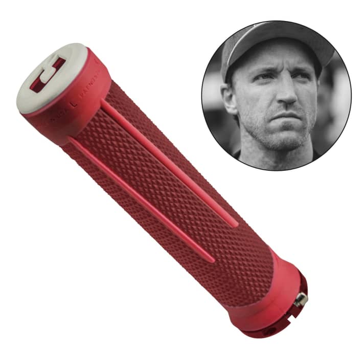 The Odi AG 2 grips are fitted to Aaron Gwin's bike.