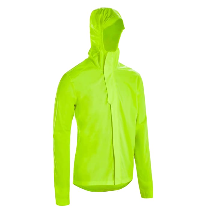 Neon yellow BTWIN rain jacket